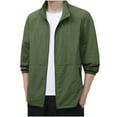 thumbnail image 1 of cocolona Mens Thin Jacket Fashion Casual Solid Color Long Sleeve Sun Protection Jacket Lightweight Coat Fall Outwear, 1 of 8