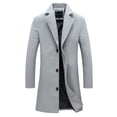thumbnail image 1 of cocolona Mens Trench Coat Winter Long Sleeve Casual Long Jacket Warm Comfy Overcoat Fashion Solid Color Pea Coat wih Pockets, 1 of 5