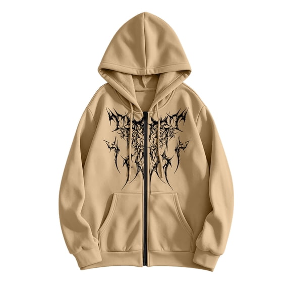 cocolona Mens Zip Up Hoodies Long Sleeve Drawstring Sweatshirt Fall Winter Hooded Jacket Fashion Casual Print Tops