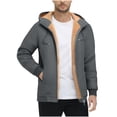 thumbnail image 1 of cocolona Mens Zip Up Hoodies Winter Warm Fleece Lined Sweatshirts Jackets Fashion Solid Color Coats Long Sleeve Drawstring Tops, 1 of 9