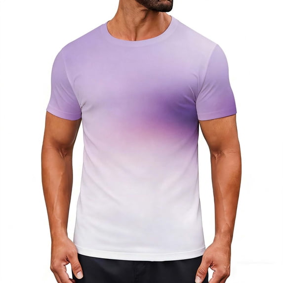 cocolona Mens and Womens Short Sleeve T Shirts Summer Fashion Casual Loose Gradient Crew Neck Tops Vintage Tees