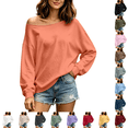 thumbnail image 1 of cocolona Off Shoulder Sweatshirts for Women Oversized Pullover Long Sleeve Drop Shoulder Casual Fall Tops, 1 of 8
