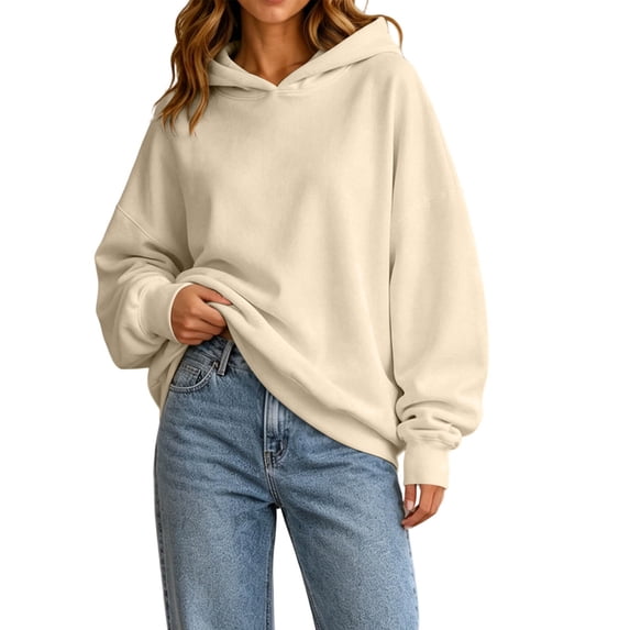 cocolona Oversized Hoodies for Women Long Sleeve Pullover Solid Color Sweatshirts Casual Hooded Fall Trendy Outfits