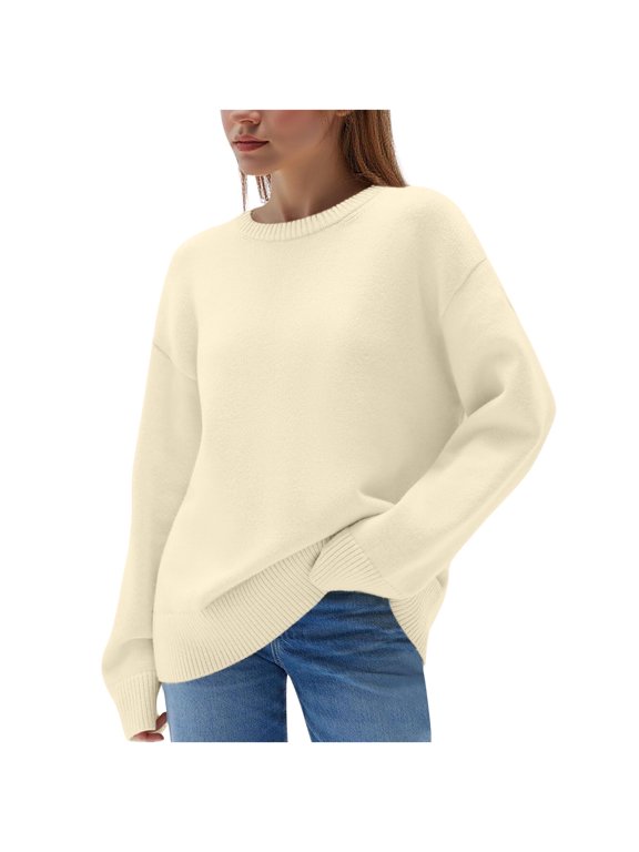 Oversized Sweaters for Women Fall Winter Long Sleeve Shirts Round Neck Pullover Tunic Tops Fashion Casual Loose Blouses