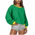 thumbnail image 1 of cocolona Oversized Sweatshirts for Women Fashion Casual Color Block Pullover Tops Fall Long Sleeve Crewneck Sweatshirts, 1 of 5