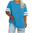 thumbnail image 1 of cocolona Oversized T-Shirts for Women Summer Plus Size Crew Neck Short Sleeve Tops Basic Tees Tunic Blouses, 1 of 5
