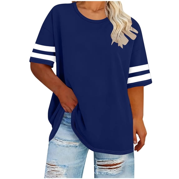 cocolona Oversized T-Shirts for Women Summer Plus Size Crew Neck Short Sleeve Tops Basic Tees Tunic Blouses