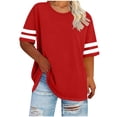 thumbnail image 1 of cocolona Oversized T-Shirts for Women Summer Plus Size Crew Neck Short Sleeve Tops Basic Tees Tunic Blouses, 1 of 5