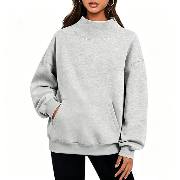 cocolona Oversized Turtleneck Sweatshirts for Women Long Sleeve Pullover Trendy Casual Outfits Fall Pullover Tops