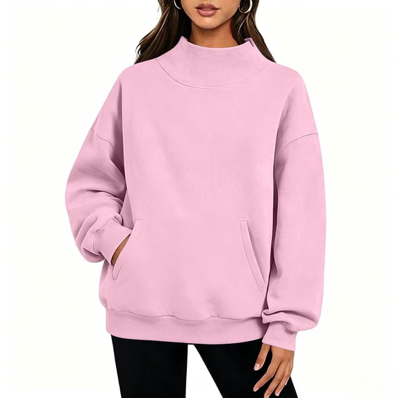 cocolona Oversized Turtleneck Sweatshirts for Women Long Sleeve Pullover Trendy Casual Outfits Fall Pullover Tops