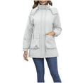 thumbnail image 1 of cocolona Parkas for Women, Waterproof Windproof Outdoor Long Sleeve Hooded Jacket Winter Thickened Warm Fleece Coat with Pockets, 1 of 8