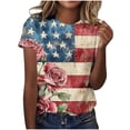 thumbnail image 1 of cocolona Patriotic Shirts for Women 4th of July Crew Neck Short Sleeve Tops Summer Casual Basic Graphic Tees, 1 of 6