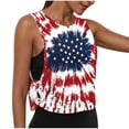 thumbnail image 1 of cocolona Patriotic Shirts for Women 4th of July Summer Sleeveless Crop Gym Yoga Workout Tank Tops, 1 of 5