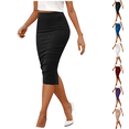 thumbnail image 1 of cocolona Pencil Skirts for Women Fashion Casual Solid Color Stretch Comfy Bodycon Midi Skirts Office Work Elegant Skirts, 1 of 8