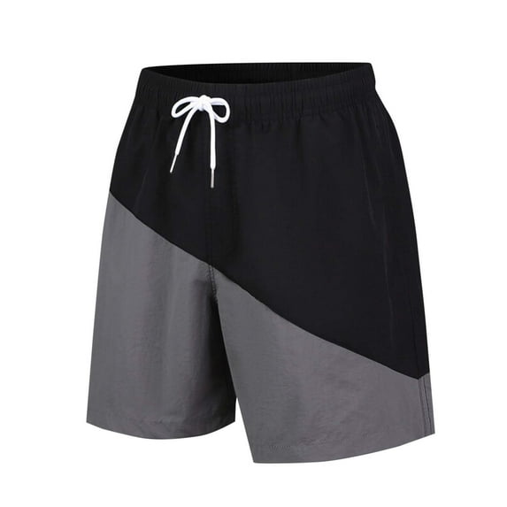 cocolona Plus Size Mens Gym Shorts Fashion Elastic Waist Color Block Workout Running Shorts Summer Casual Loose Beach Shorts