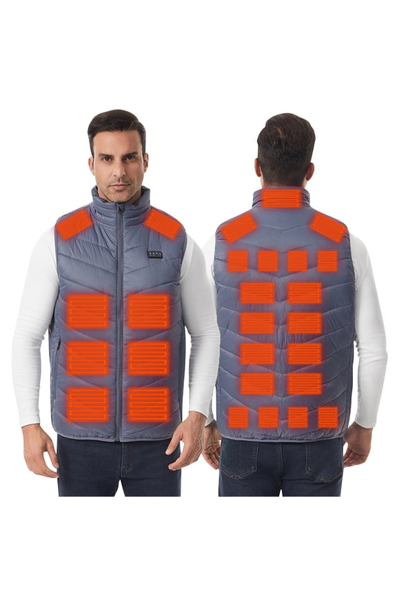 Plus Size Unisex Heated Vest Winter Warm Sleeveless Heated Jacket Coats Lightweight Down Vest for Outdoor Motorcycle Camping Fishing Skiing