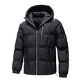 thumbnail image 1 of cocolona Puffer Jacket for Men Long Sleeve Zip Up Waterproof Hooded Down Jacket Winter Thickened Warm Coats with Pocket, 1 of 6