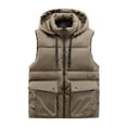 thumbnail image 1 of cocolona Puffer Vest for Men Sleeveless Stand Up Collar Down Jacket Winter Fashion Casual Thickened Warm Coat with Detachable Hooded, 1 of 2