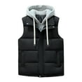 thumbnail image 1 of cocolona Puffer Vest for Men Sleeveless Zip Up Down Jacket Winter Casual Thickened Warm Hooded Coat with Pocket, 1 of 8