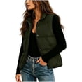 thumbnail image 1 of cocolona Puffer Vest for Women Stand Collar Zipper Snap Sleeveless Jacket Casual LightWeight Winter Warm Outerwear, 1 of 7