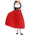 thumbnail image 1 of cocolona Womens Oktoberfest Outfit Flare Sleeve Off Shoulder Elegant Dirndl Dress Halloween Renaissance Pleated Dress, 1 of 5