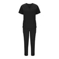 thumbnail image 1 of cocolona Scrubs for Women Set - V Neck Short Sleeve Scrubs Tops and Drawstring Pants Work Uniform Sets, 1 of 1