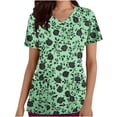 thumbnail image 1 of cocolona Scrubs for Women, V Neck Short Sleeve Scrubs Tops Fashion Casual Floral Print Workwear T-shirts Work Uniform with Pockets, 1 of 4