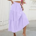 thumbnail image 1 of cocolona Skirts for Women Fashion Casual Solid High Waist Flowy Long Skirts Summer Beach Vacation A Line Maxi Skirts Purple M, 1 of 7