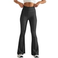 thumbnail image 1 of cocolona Summer Casual Flare Leggings for Women Elastic Waist Stretch Wide Leg False Jeans Pants with Pockets, 1 of 5