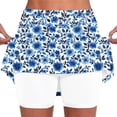 thumbnail image 1 of cocolona Summer Casual High Waist Printed Biker Shorts Elastic for Women,Waist Stretch Yoga Beach Skorts with Pocket, 1 of 4