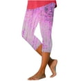 thumbnail image 1 of cocolona Summer High Waist Capri Leggings for Women Floral Printing Stretch Slim Gym Running Workout Yoga Pants, 1 of 4