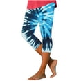 thumbnail image 1 of cocolona Summer High Waist Capri Pants for Women Casual Elastic Waist Stretch Gym Workout Yoga Leggings, 1 of 4