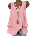 thumbnail image 1 of cocolona Summer Tank Tops for Women Double Layer Sleeveless Linen Shirts Fashion Casual Loose Solid Color Blouses, 1 of 8