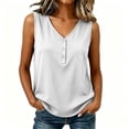 thumbnail image 1 of cocolona Summer Tank Tops for Women V Neck Sleeveless Button Shirts Casual Trendy Solid Color Blouses, 1 of 6