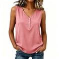 thumbnail image 1 of cocolona Summer Tank Tops for Women V Neck Sleeveless Button Shirts Casual Trendy Solid Color Blouses, 1 of 6