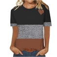 thumbnail image 1 of cocolona Summer Tops for Women Fashion Casual Color Block T-shirts Crew Neck Short Sleeve Shirts Basic Tees, 1 of 4