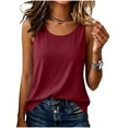 thumbnail image 1 of cocolona Summer Womens Tank Tops Crew Neck Sleeveless Shirts Casual Loose Basic Solid Color Blouses, 1 of 5
