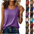 thumbnail image 1 of cocolona Womens Tank Tops Crew Neck Sleeveless Shirts Casual Loose Basic Solid Color Blouses, 1 of 6