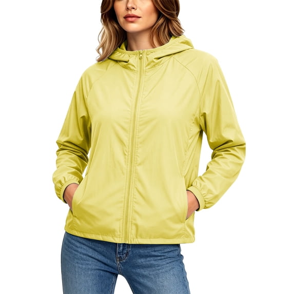cocolona Sun Protection Top for Women Lightweight Long Sleeve Hooded Zipper Jacket Outdoor Sport Sunscreen Coat with Pockets