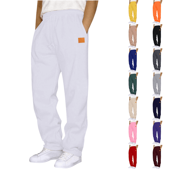 cocolona Mens Baggy Sweatpants Fashion Casual Straight Leg Open Bottom Pants Running Workout Joggers with Pockets