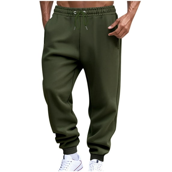 cocolona Sweatpants for Men Fashion Solid Color Drawstring Joggers Pants Running Workout Athletic Pants with Pockets