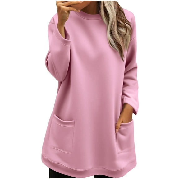 cocolona Sweatshirt for Women Fall Crewneck Long Sleeve Shirts Fashion Casual Loose Pullover Tops with Pockets