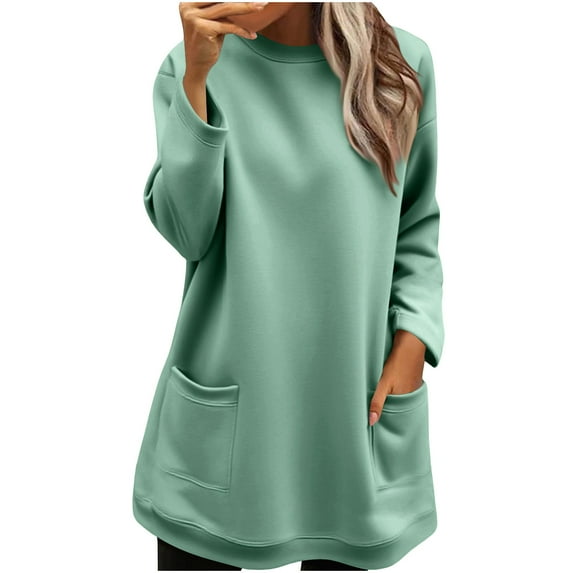 cocolona Sweatshirt for Women Fall Crewneck Long Sleeve Shirts Fashion Casual Loose Pullover Tops with Pockets