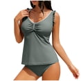 thumbnail image 1 of cocolona Tankini Swimsuits for Women Summer Fashion Solid Color Two Piece Modest Bathing Suits Holiday Beach Swimwear, 1 of 7