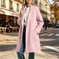 thumbnail image 1 of cocolona Trench Coat for Women Open Front Long Sleeve Solid Color Long Jacket Notch Lapel Lined Fall Winter Wool Coat with Pockets, 1 of 7