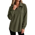 thumbnail image 1 of cocolona Tunic Sweatshirts for Women Long Sleeve Lapel Half Zip Pullover Tops Casual Loose Curved Hem Workout Sweatshirts, 1 of 7