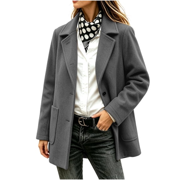 cocolona Tweed Blazers for Women Notch Lapel Long Sleeve Open Front Suit Jacket Fall Winter Dressy Casual Button Outerwear