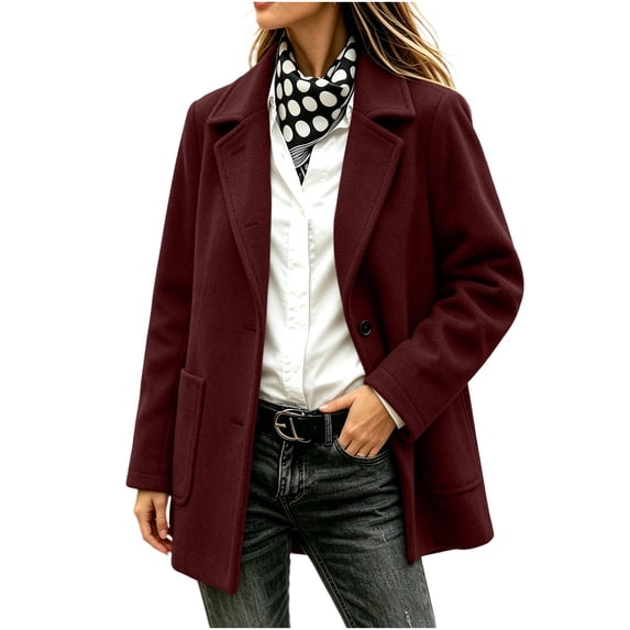 cocolona Tweed Blazers for Women Notch Lapel Long Sleeve Open Front Suit Jacket Fall Winter Dressy Casual Button Outerwear