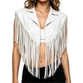 thumbnail image 1 of cocolona Vest for Women Notch Lapel Fringe Sleeveless Cropped Jacket Vacation Party Trendy Outerwear, 1 of 6