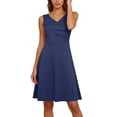 thumbnail image 1 of cocolona Women Summer Mini Dress V Neck Sleeveless Tank Dress Fashion Casual Ruffle Flowy Sundress, 1 of 7